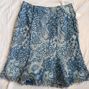 Petite Sophisticate Blue Paisley Skirt
